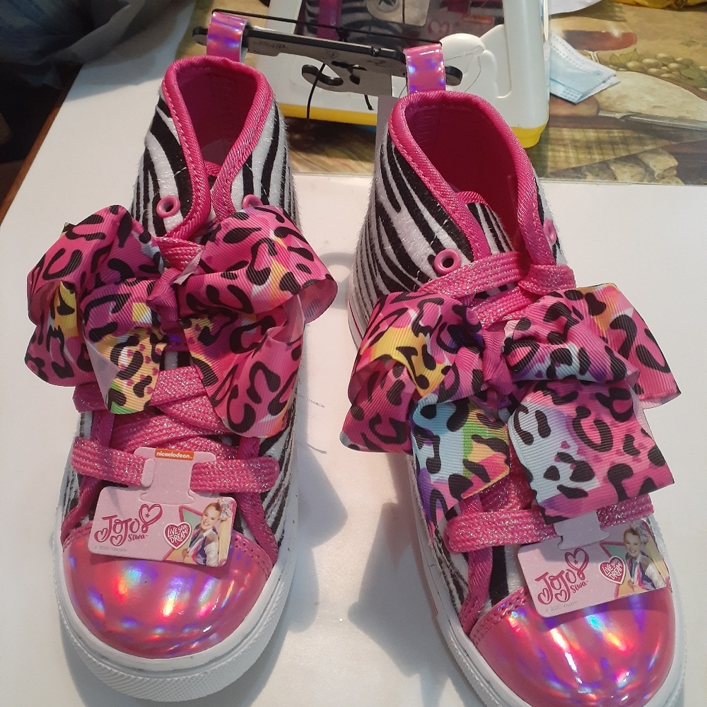 Jojo sneakers zebra hot pink color size 9 and 1  .